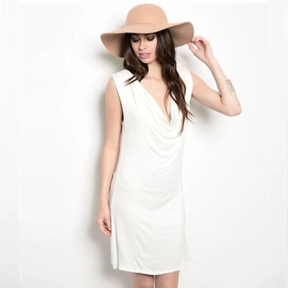 *Clearance* True Light White Scoop Neck Dress - Picture 2 of 3